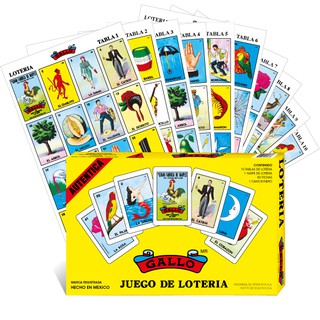 Juego de Lotería Mexicana - Gallo - Auténtica - Presentación en caja