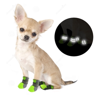 4 piezas de zapatos para perros y gatos de malla transpirable para cachorros al aire libre de suela blanda (1)