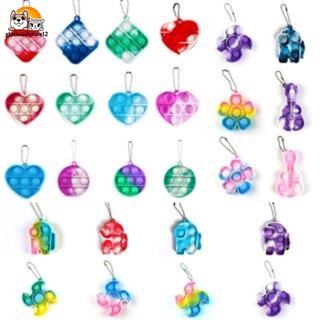 Mini Impulse Pops Sensory Bubble Toy Key Chain Autism Squishy Stress Reliever Toys for Adult Children Funny Pop-It Fidget Toys