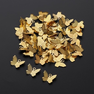 CHARMS [amleso] 50 piezas mini colgantes de mariposa estilo vintage para hacer joyas collar pendientes accesorios para el cabello (9)