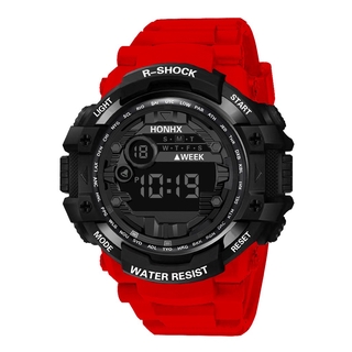 Promotion Fashion Waterproof Men's Boy LCD Digital Stopwatch Date Rubber Sport Wrist Watch (4)