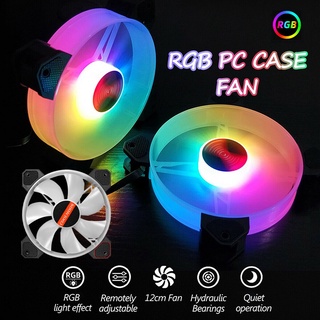 3X 12cm 12V RGB LED Cooling Fan with Remote Control Set Cooler for Desktop PC ☆pxVipmall
