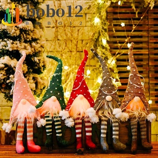 BOBO 1/5PCS Decoración del hogar Muñeco de peluche de Santa Encantador Navidad Gonk Gnomos de Navidad Regalos Luces led Adornos Colgando Elfo enano