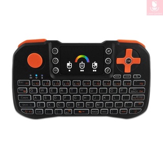 Tz10 GHz teclado inalámbrico Touchpad ratón de mano mando a distancia con colorida retroiluminación para Android TV Box Smart TV PC portátil portátil negro