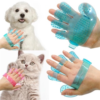 Mascotas gatos y perros cepillo de baño guantes masaje palma de cinco dedos cepillo de belleza (1)