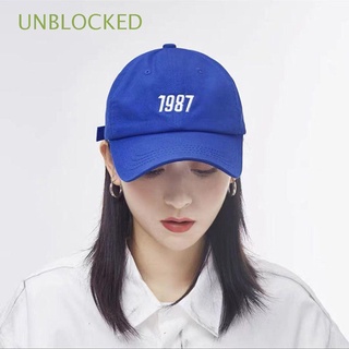 UNBLOCKED De moda Sombrero de sol coreano Exterior Número 1987 Gorra de béisbol para mujer Ajustable Color sólido Versátil Para los hombres Casual Proteccion solar Gorras deportivas/Multicolor