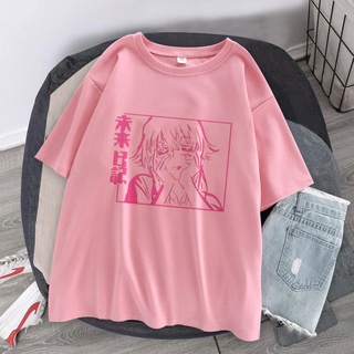 Yuno Gasai In School Uniform T Shirt Homme Cotton Tee Japan Manga Mirai Nikki Future Diary Tshirts Short Sleeve T-shirt Clothing