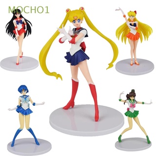 Sailor Moon MOCHO1 PVC decoración de tarta adornos de dibujos animados Anime colección figuras de acción juguetes muñecas lindo soldado marinero luna niño regalo modelo luna poder marinero luna figura