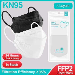 YL🔥Stock listo🔥mask KF94 cubrebocas Máscaras de 10 pieza KN95 Máscaras antivaho, a prueba de polvo, transpirables y desechables PM2.5 para hombres y mujeres PP.mx