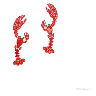worl Orangelili Earrings Bohemian Multicolor Animal Lobster Shaped Crystal Dangle Earrings Statement Jewelry Drop Earrings (1)