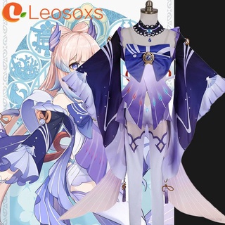 s-xl genshin impacto - sangonomiya kokomi cosplay vestido conjunto de disfraces de manga larga anime uniforme traje de fiesta de halloween