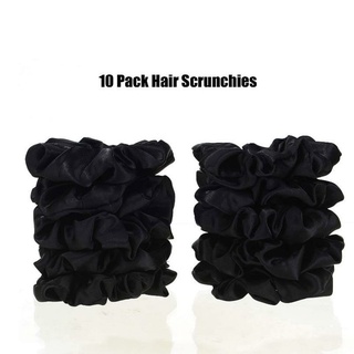 10 Pcs Satin Hair Ribbon Silky Elastic Hair Ring Ponytail Curling Accessories