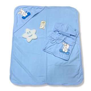 Juego de baño con tiernos bordados para bebé, incluye bata, toalla y esponja (9)
