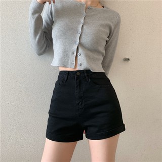 New style ✨✨✨Slim-fit buttocks high-waist tight-fitting denim shorts hot pants (2)