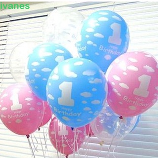 IVANES Popular Balloons Baby's Girl/Boy's 1st Birthday Fashion Wonderful Balloon Printed Unique Pink/Blue 12"/Multicolor