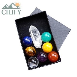 Cilify 8 pzs gemas de cristal Natural siete Chakras piedra sanadora de energía Mineral