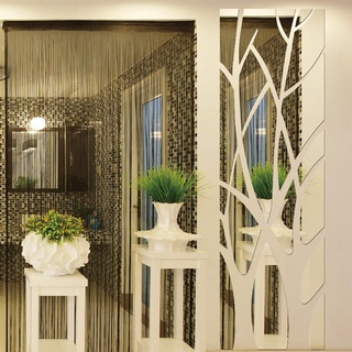 3d acrílico árbol espejo pegatina de pared extraíble diy arte calcomanía decoración del hogar mural 100x28cm (3)
