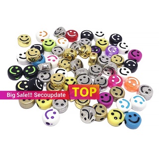 Secoupdate Smile Face Beads 200 piezas DIY Happy Face espaciador cuentas (Color al azar)