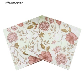 [iffarmerrtn] 20pcs wedding party napkins printed flower paper napkins for party supplies decoration [iffarmerrtn]
