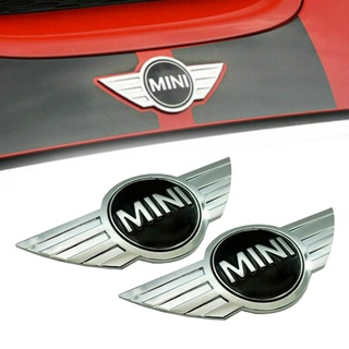 CABA 2PCS Insignia Logotipo Del Capó Delantero Maletero Trasero Cromo Metal Emblema Para BMW Mini Cooper