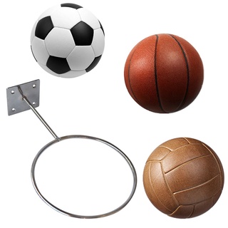 Yw Metal soporte de baloncesto Rugby bola titular de exhibición de la tapa titular de voleibol redondo anillo de colocación de almacenamiento de fútbol soporte de pared (6)