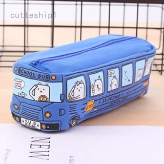 Cutteship creativo multifuncional bus gran capacidad estuche de lona japonés y coreano escuela media estudiantes simple caja de lápices papelería