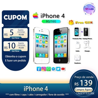Autêntico Vendendo Em estoque Authentic Selling In stockCelular iPhone 4 8g 16g Smart Phone Celular Apple (usados) celular Smartphone