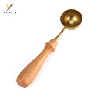 Yld~ cuchara de cera de sellado de mango de madera para sello de cera sello Vintage decorativo artesanal