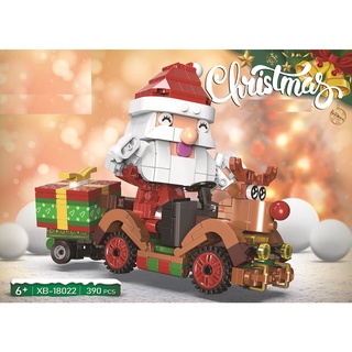 Mytopshop 390PCS MOC Christmas Santa Reindeer Car Model Building Block Brick Toy Gift Set Kids New Compatible Lego