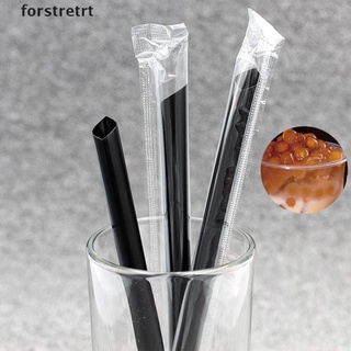 【rst】 100pcs Plastic Straws Milkshake Wide Disposable Bubble Tea Drinking Straw Large .