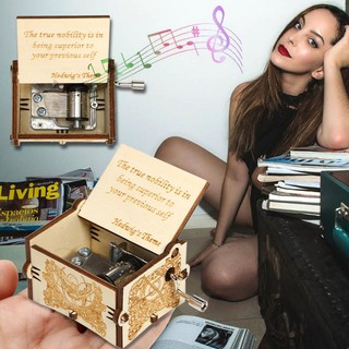home & living vintage caja de música de madera antigua manivela reloj caja de música decoración del hogar (4)