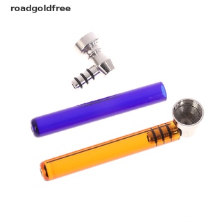 rfmx - pipa de humo de vidrio con cuenco de metal, metal, tabaco, cuchara de mano, accesorios de hierbas