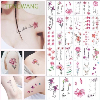 tengwang mujeres tatuajes hombres arte corporal temporal tatuaje falso maquillaje hoja 30 hojas niños pegatina