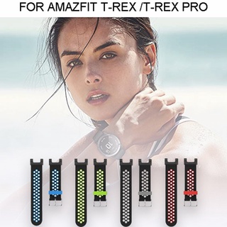 Breathable Pin Buckle Silicone Watch Strap For Aamazfit T-Rex/ T-Rex Pro