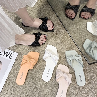 2021 nuevas zapatillas de lazo señoras verano coreano desgaste exterior moda