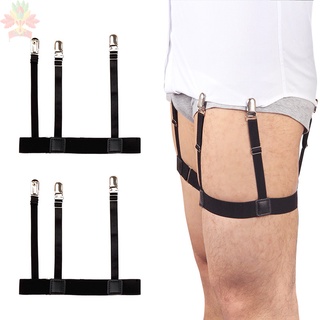 2 piezas de los hombres camisa estancias cinturón con clips de bloqueo antideslizante mantener la camisa cubierta de la pierna muslo liguero liguero correa