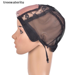 [treewateritu] Gorra de peluca para hacer pelucas con correas ajustables de malla transpirable tejiendo 1 pieza [treewateritu]
