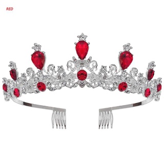 Rojo Barroco Reina Real Oro Boda Corona Cristal Princesa Tiara Diademas