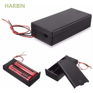 HARBIN DIY caja de batería negro 2 ranuras cajas de almacenamiento de batería ABS encendido/apagado interruptor para 18650 batería caja de almacenamiento de batería banco del poder casos titular de la batería/Multicolor