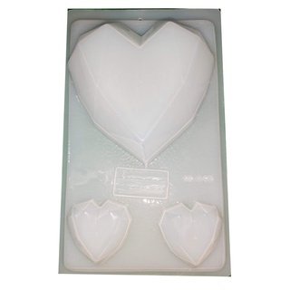 Molde Corazón Diamante Geométrico 2 tamaños para Gelatina Jabón