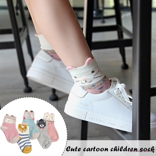 Calcetines de algodón de moda para niños y niñas estilo Simple con impresión de animales de dibujos animados (1)