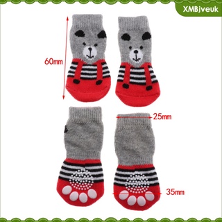 [veuk] pack 4 súper suaves calcetines para perros/mascotas/calcetines antideslizantes para interior