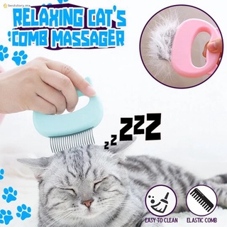 relajante gato peine masajeador cepillo para mascotas perro depilación de nudo abierto peine de masaje