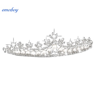 emoboy Tocado Weddding Diadema Elegante Diamantes De Imitación Princesa Corona Anti-Caída Accesorios Para El Cabello