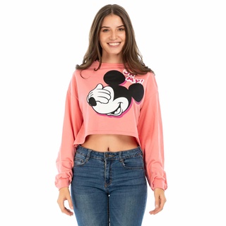 Sudadera Crop Mickey Mouse Para Mujer