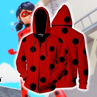 Miraculous Tales of Ladybug & Cat Noir Zipper Hoodie 3D Print Coat Unisex Outerwear Fashion Jacket (1)