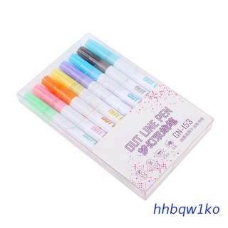hhbqw1ko.mx 8pcs/set Double Line Fantasy Fiber Head Fluorescent Marker Pen Hand-painted Highlighter DIY Painting
