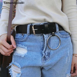 SerendipiaBI Retro Women Waist Belt Large Metal Ring & Thin Waist Fringe Pu Leather Belt Hoop Hot