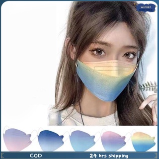 cod 10pcs impresión degradada kf94 máscara de boca a prueba de polvo a prueba de niebla y transpirable máscara protectora