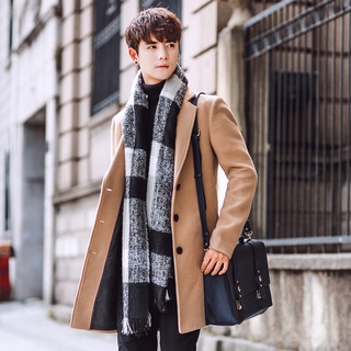 Abrigo de lana para hombre, nuevo estilo coreano, gabardina de moda, para hombre, abrigo de talla grande, chaqueta de lo (4)